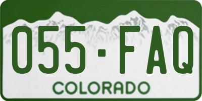 CO license plate 055FAQ