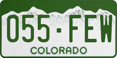 CO license plate 055FEW