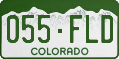 CO license plate 055FLD