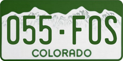 CO license plate 055FOS