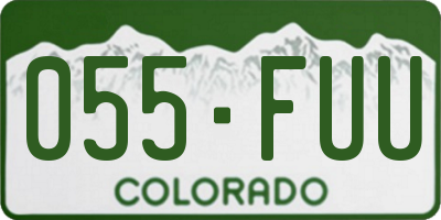 CO license plate 055FUU
