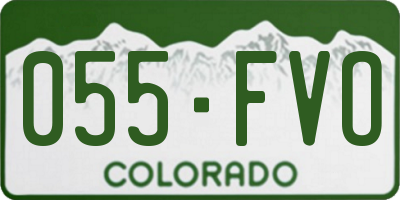 CO license plate 055FVO