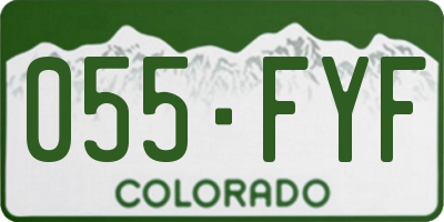 CO license plate 055FYF
