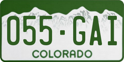 CO license plate 055GAI