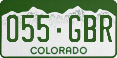 CO license plate 055GBR