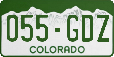 CO license plate 055GDZ