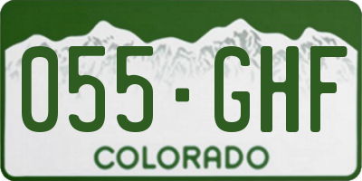 CO license plate 055GHF