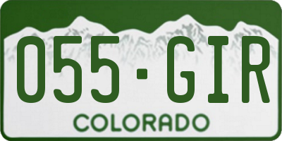 CO license plate 055GIR