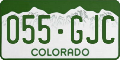 CO license plate 055GJC