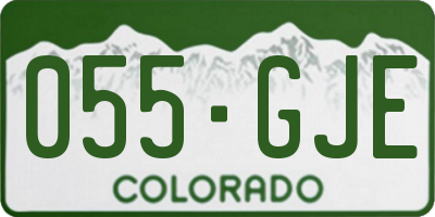 CO license plate 055GJE