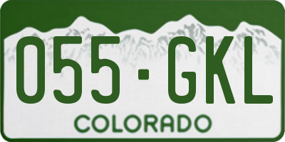 CO license plate 055GKL
