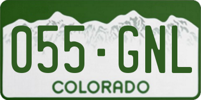CO license plate 055GNL