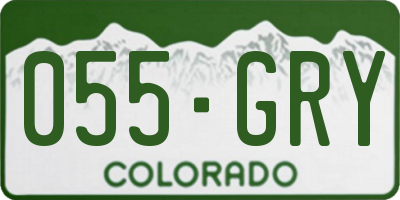 CO license plate 055GRY