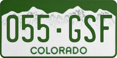 CO license plate 055GSF