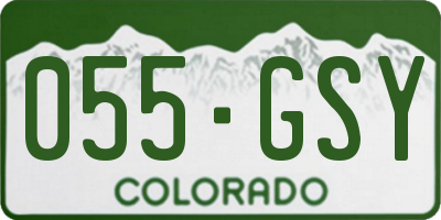 CO license plate 055GSY