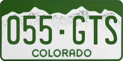 CO license plate 055GTS