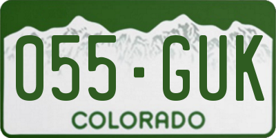 CO license plate 055GUK