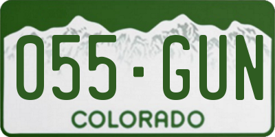 CO license plate 055GUN