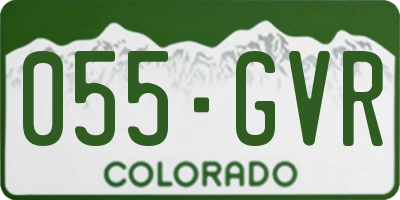 CO license plate 055GVR