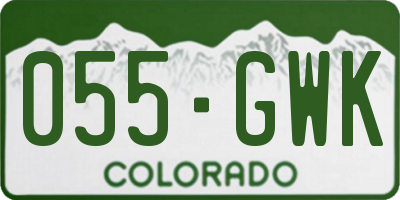 CO license plate 055GWK