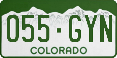 CO license plate 055GYN