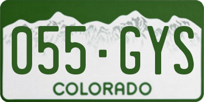CO license plate 055GYS