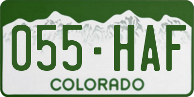 CO license plate 055HAF