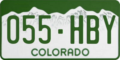 CO license plate 055HBY