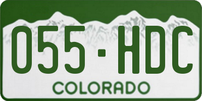 CO license plate 055HDC