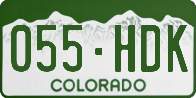 CO license plate 055HDK