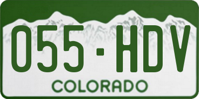 CO license plate 055HDV