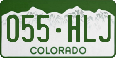CO license plate 055HLJ