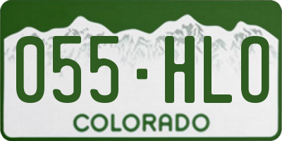 CO license plate 055HLO