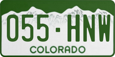 CO license plate 055HNW
