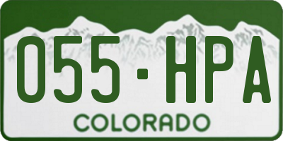 CO license plate 055HPA