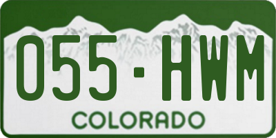 CO license plate 055HWM