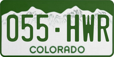 CO license plate 055HWR