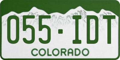 CO license plate 055IDT