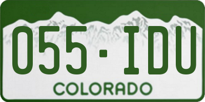 CO license plate 055IDU