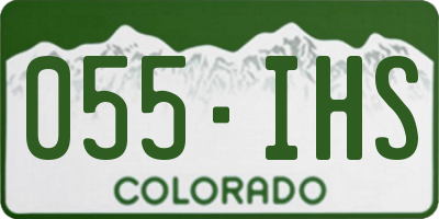 CO license plate 055IHS