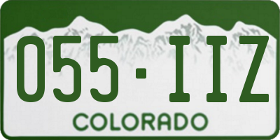 CO license plate 055IIZ