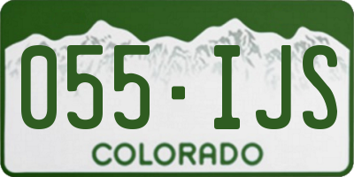 CO license plate 055IJS