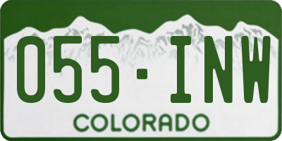 CO license plate 055INW