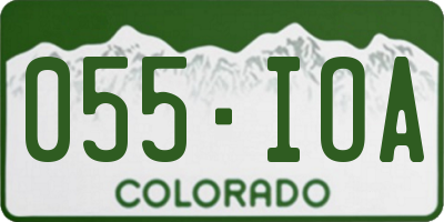 CO license plate 055IOA