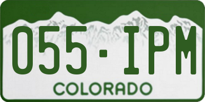 CO license plate 055IPM