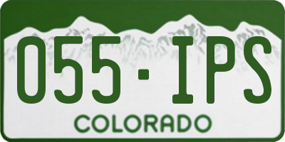 CO license plate 055IPS