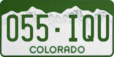 CO license plate 055IQU