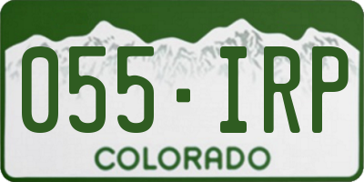 CO license plate 055IRP