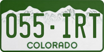 CO license plate 055IRT