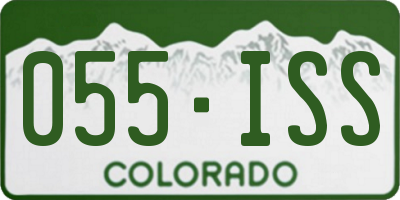 CO license plate 055ISS